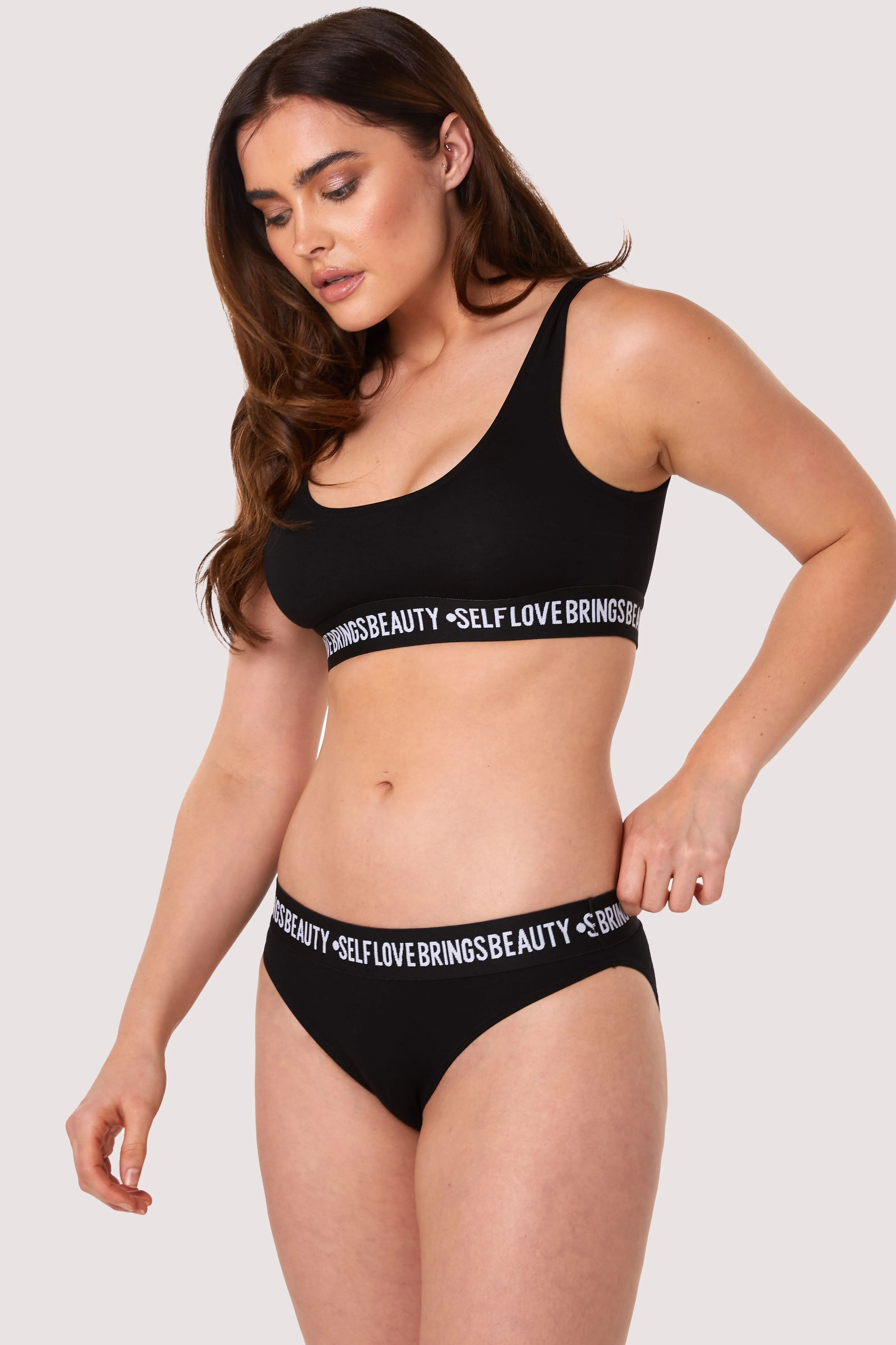 Self Love Black Crop Top