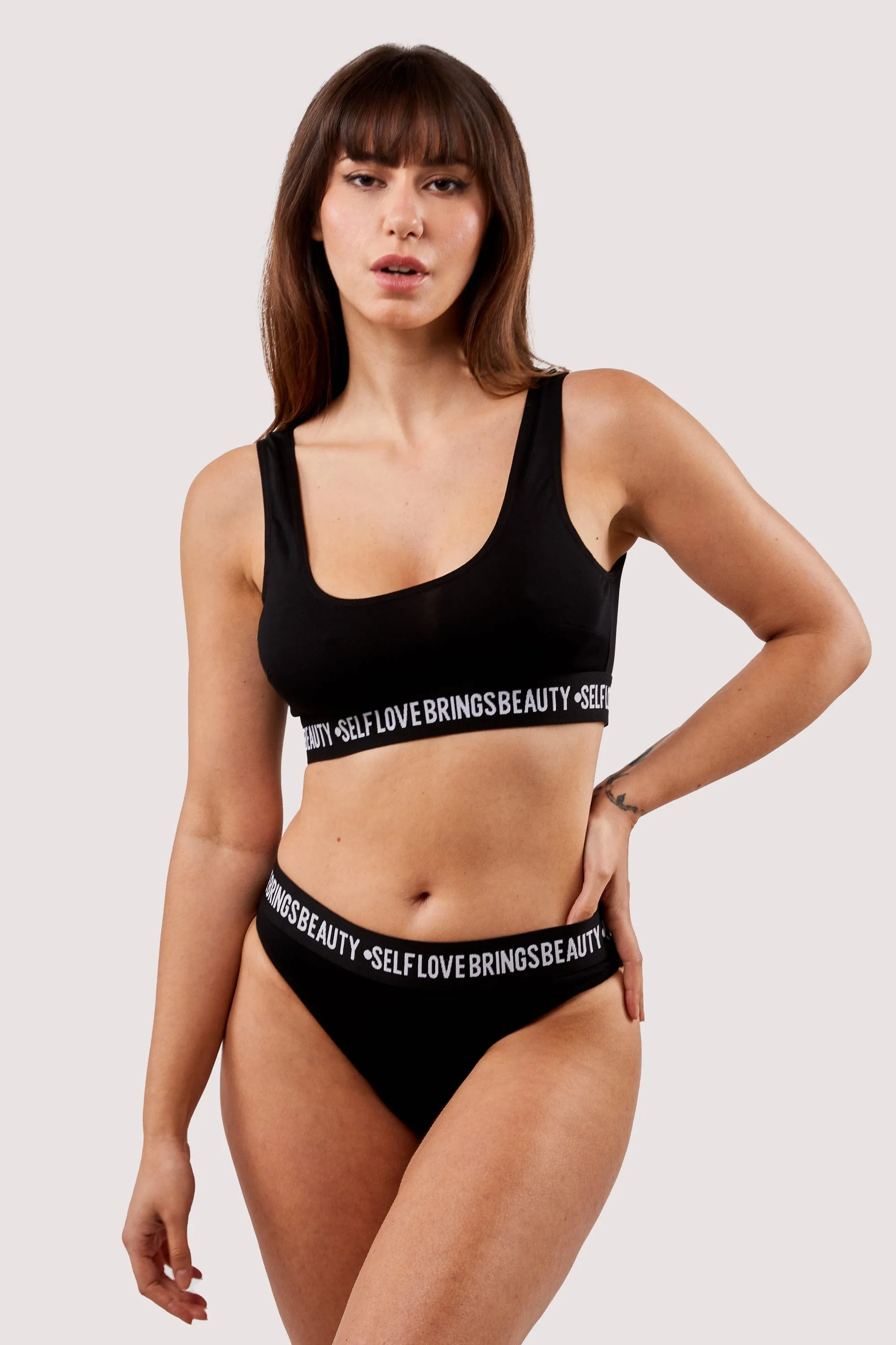 Self Love Black Crop Top