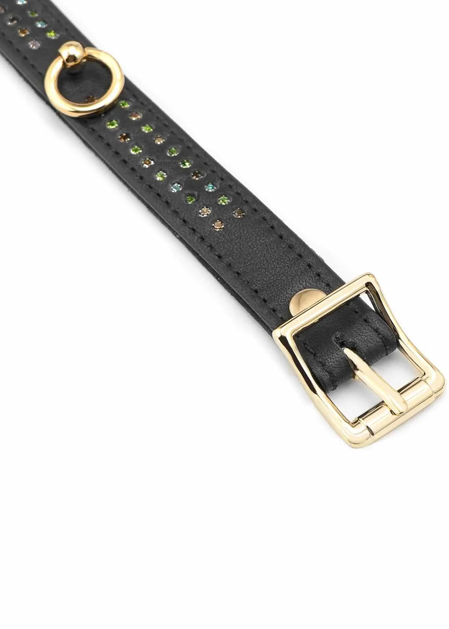 Shining Girl Leather Ankle Cuff (Black)