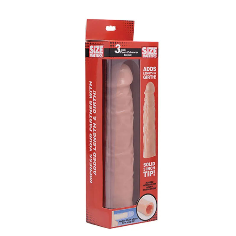 Size Matters 3in Flesh Penis Enhancer Sleeve