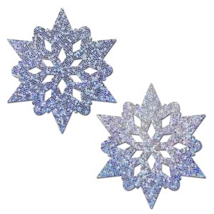 Snowflakes: Silver Glitter Snowflake Nipple Pasties