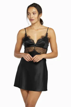 Wolf & Whistle Helena Black Triangle Lace Slip Dress