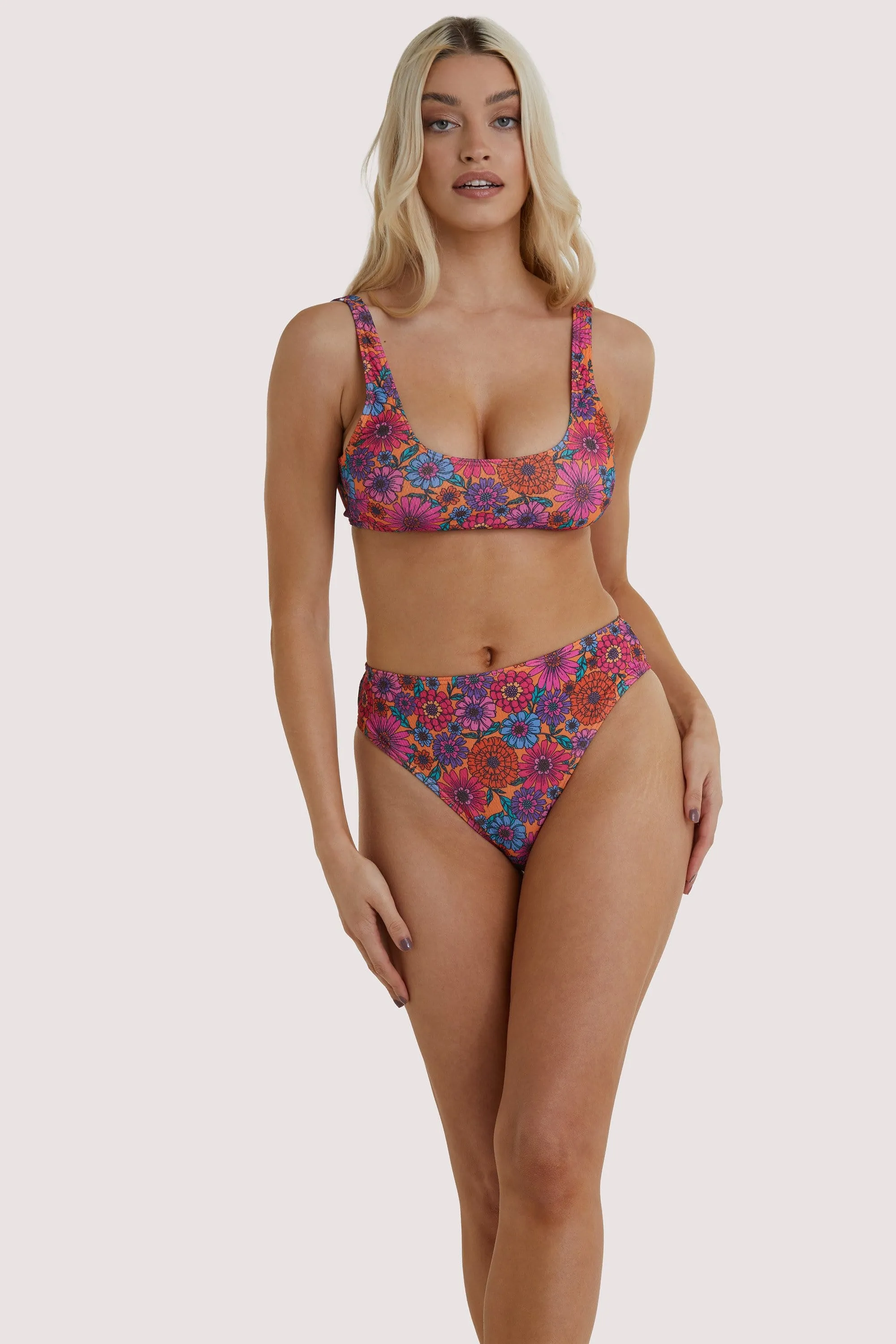 Wolf & Whistle Scarlett Floral High Leg High Waist Bikini Brief
