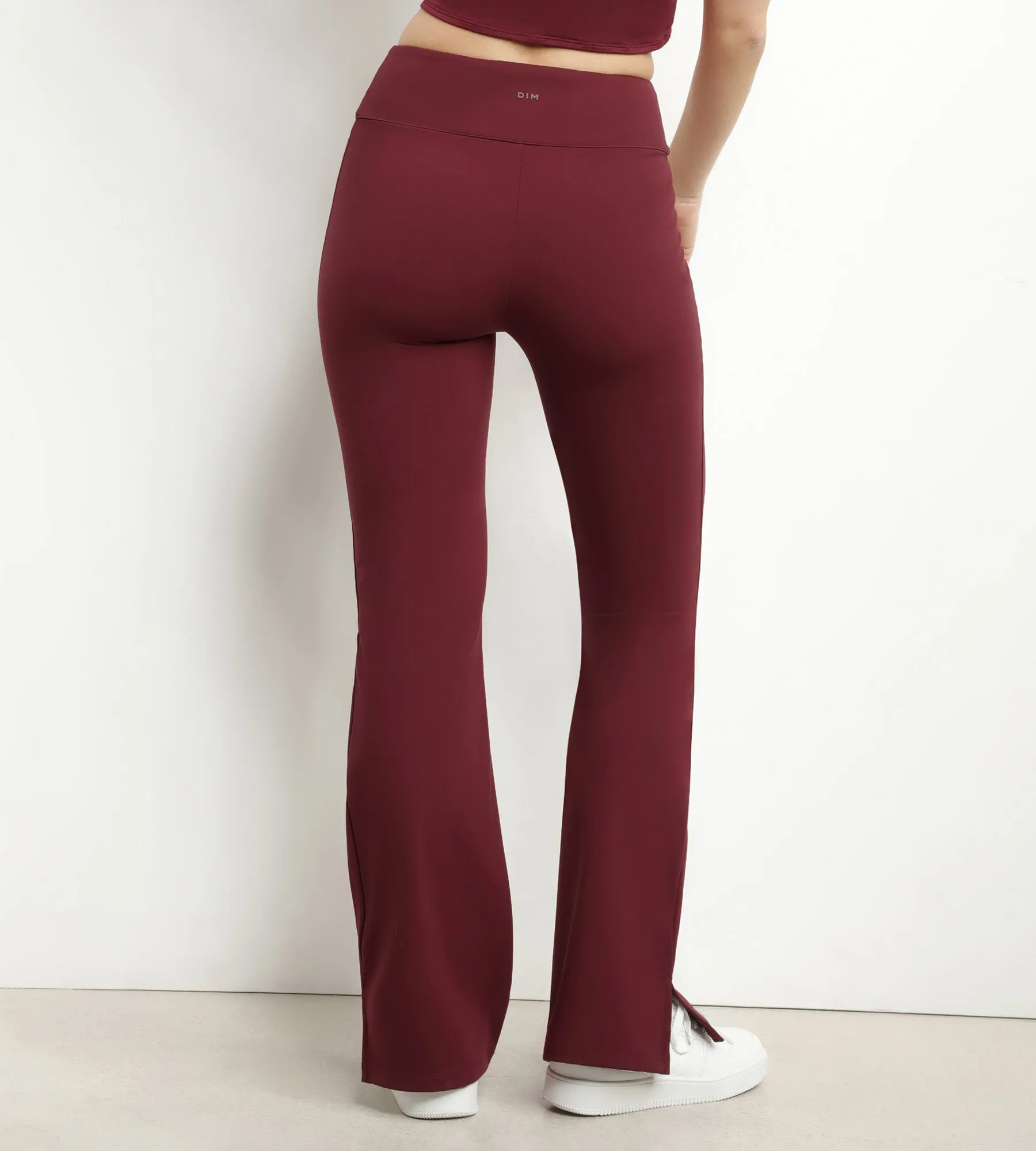 Women's flared sports trousers in soft jersey Bordeaux Dim Move