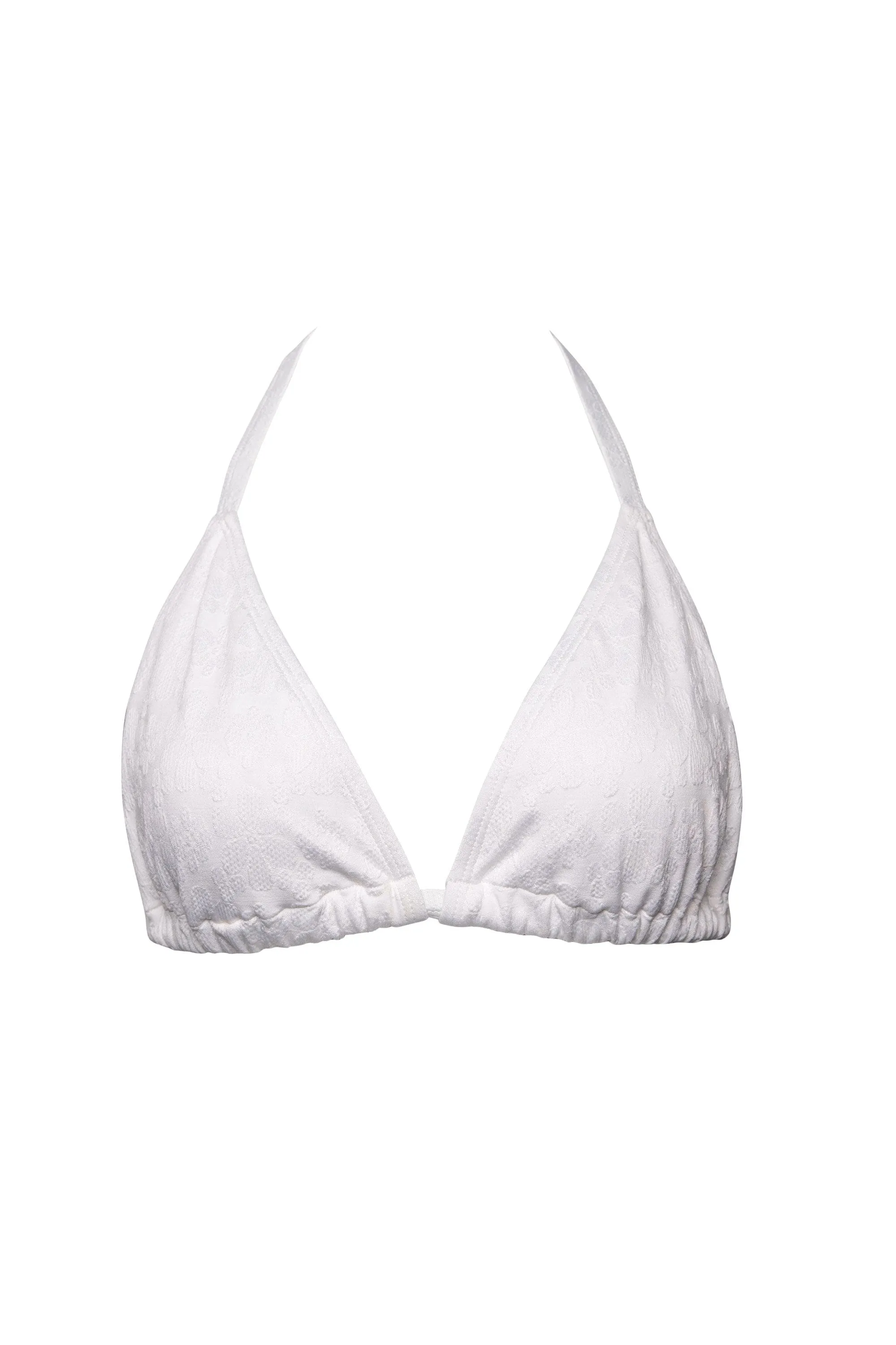 Zoe Fuller Bust Mix & Match White Floral Texture Triangle Bikini Top